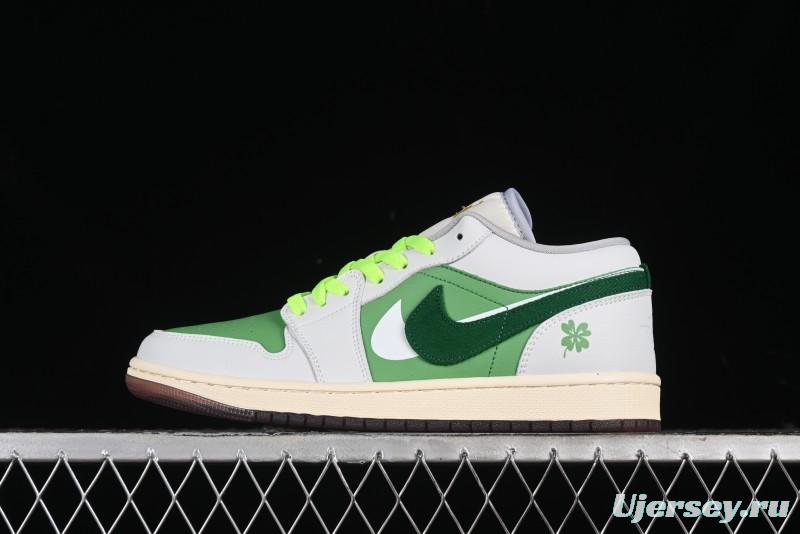 Nike Air Jordan 1 Low AJ1 White Green Double Hook Low-Top Retro Basketball Shoes - FZ5046-041