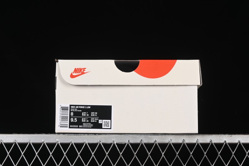 Nike Air Force 1 '07 Low Comme des Garcons Collaboration - Off-White Red Line Low-Top Casual Sneakers - KK3333-001