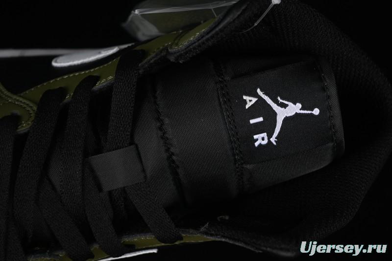 Nike Air Jordan 1 Mid AJ1 Army Green Mid-Top Casual Sneakers - DQ8426-092