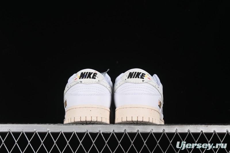 Nike SB Dunk Low Gucci Collaboration - Ink Splatter White Swoosh Anniversary Custom Low-Top Casual Sneakers - FC2025-305