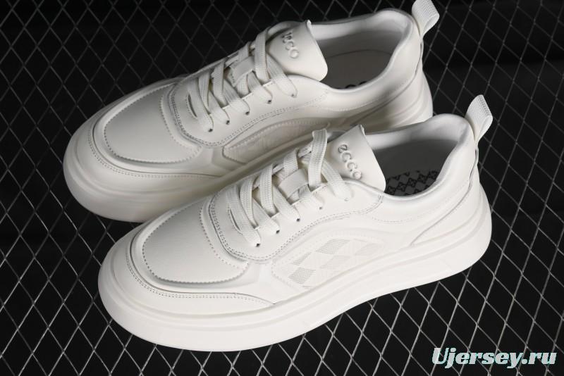 ECCO Street ACE Series Autumn New Retro Fashion Casual Leather Platform Sneakers - 63336101002