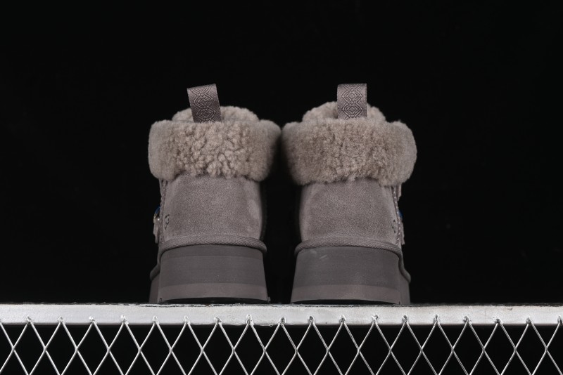 UGG Classic Mini II Fur Lace-Up Platform Mini Boots with Treadlite Outsole - 1143954