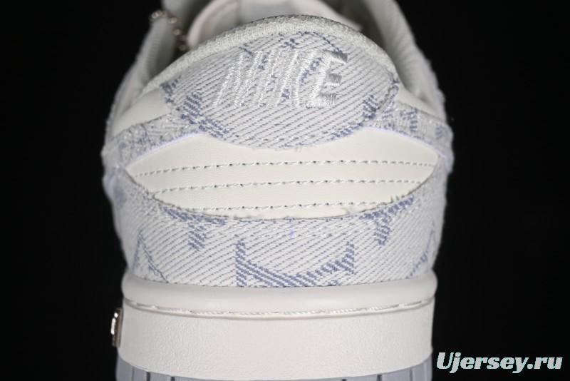 Nike SB Dunk Low LV Collaboration - Purple Denim with White and Purple Swoosh Anniversary High-End Custom Low-Top Casual Sneakers - DJ2024-010