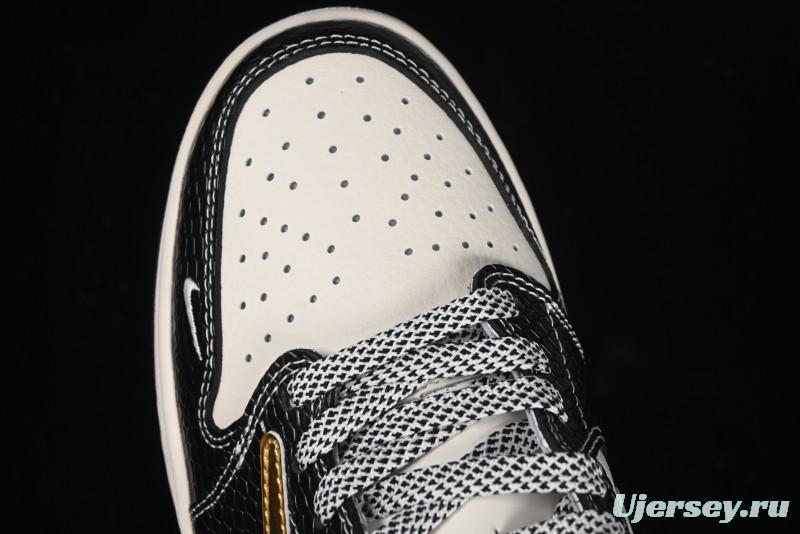 Nike Travis Scott x Fragment Design x Air Jordan 1 Low OG SP AJ1 Retro Sneakers with Dragon Scale Swoosh - XY2688-112