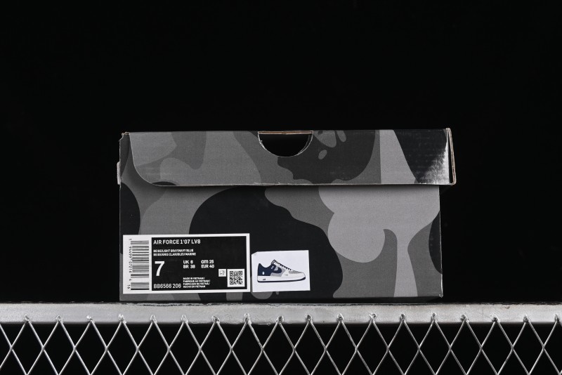 Nike Air Force 1 '07 Low Bape Collaboration - Deep Blue Grey Low-Top Casual Sneakers BB6566-206