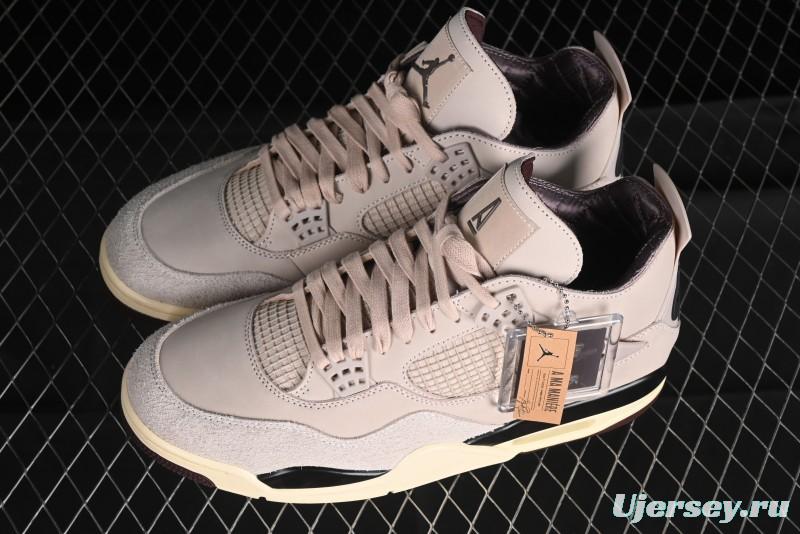 Nike A Ma Maniere x Air Jordan 4 Retro "Fossil Stone" Sneakers - FZ4810-200