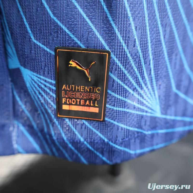 Player Version 25/26 RB Bragantino Blue with Geometric Pattern and Red Bull Logo Jersey