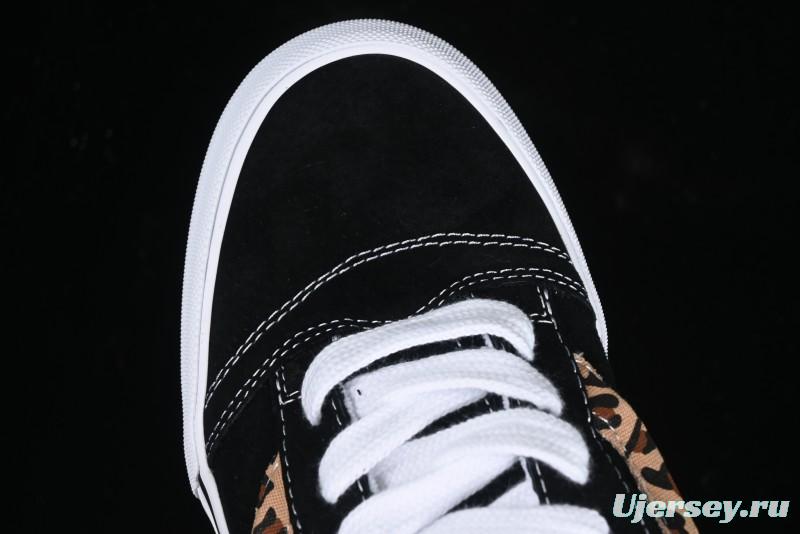 Vans Classics Knu Skool Sneakers with Leopard Print Logo in Black - VN000D2GBA2
