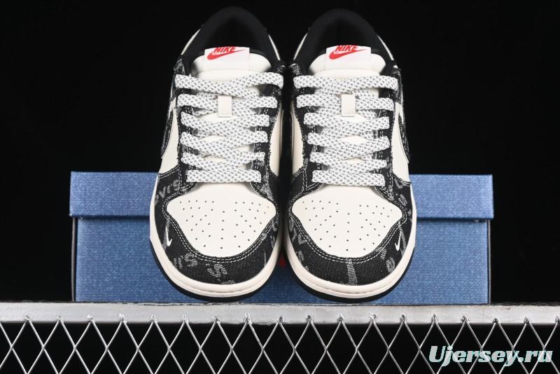 Nike SB Dunk Low Levi's Collaboration - Black Printed Denim Anniversary Customized Low-Top Casual Sneakers - XX2025-109
