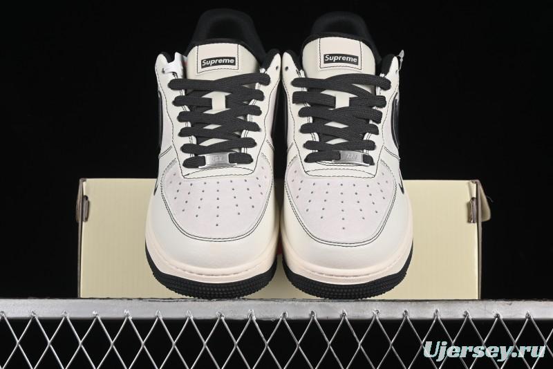 Nike Air Force 1 '07 Low Supreme Collaboration - Beige Grey Pigskin Low-Top Casual Sneakers - XZ6188-018
