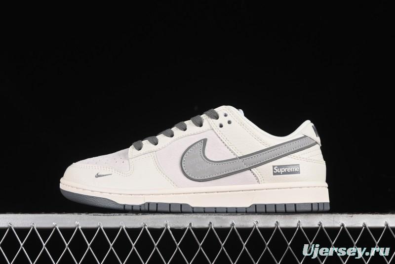 Nike SB Dunk Low Supreme Collaboration - Beige Grey Pig Anniversary High-End Custom Low-Top Casual Skate Shoes - XX2025-188