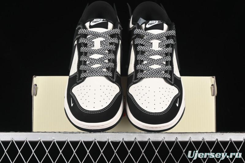 Nike SB Dunk Low x AMBUSH x Stussy Collaboration - Black Stitch Anniversary Custom Low-Top Casual Sneakers - XX2025-358