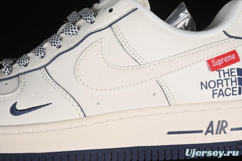 Nike Air Force 1 '07 Low Supreme The North Face Collaboration - Off White Light Blue Casual Sneakers - XZ1996-130