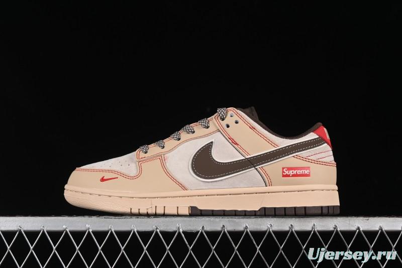 Nike SB Dunk Low SUP Collaboration - Distressed Black Swoosh Anniversary Custom Low-Top Skate Shoes - MM1089-021