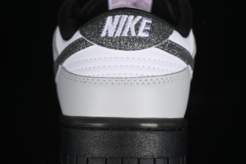 Nike Dunk Low "Glitter Swoosh" Light Silver SB Low-Top Casual Skate Shoes - HQ3462-191