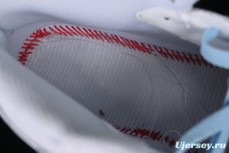 Nike Air Force 1 '07 Mid Light Blue Hand-Painted Cracked Three Stripes Shadow Mid-Top Casual Sneakers - CW2289-111