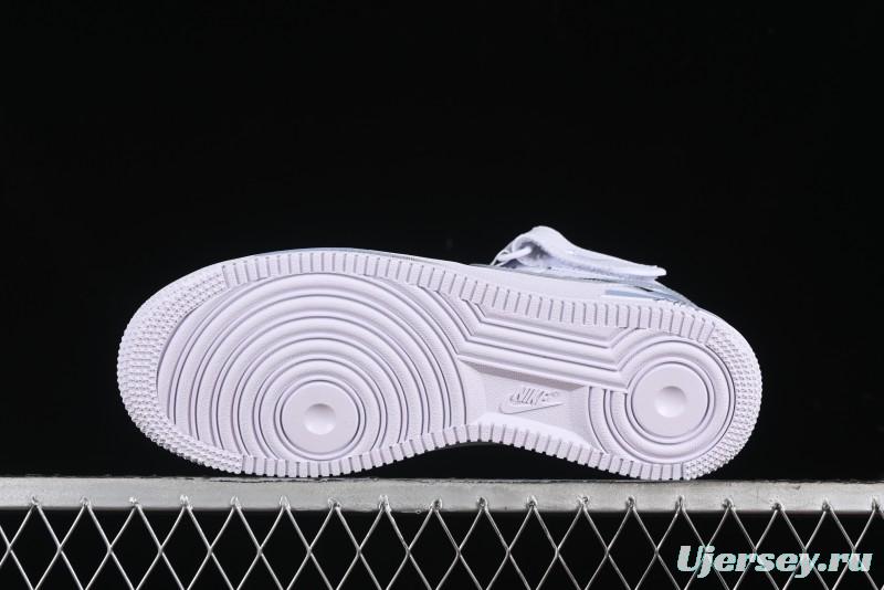 Nike Air Force 1 Mid Custom Hand-Painted Broken Three Hooks Shadow Spray-Painted Strap Mid-Top Casual Sneakers - CW2289-111