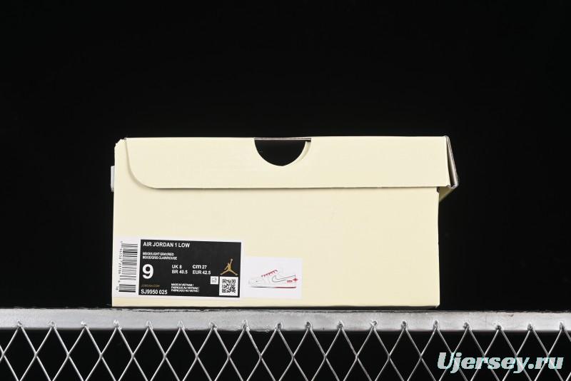 Nike Air Jordan 1 Low AJ1 Supreme Collaboration - Red Rabbit Retro Basketball Shoes - SJ9950-025