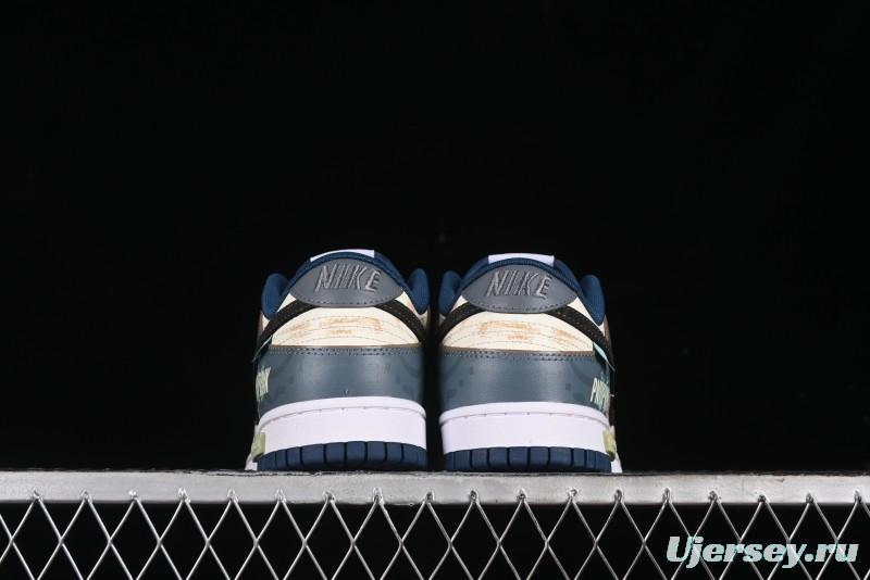 Nike Dunk Low Panda Prank Nautical Era Exploration Wave Low Top Casual Sneakers - DD1391-400