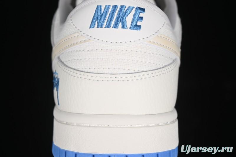 Nike SB Dunk Low Stussy Series - Woven Colorful White Swoosh Anniversary Custom Low-Top Casual Skate Shoes - KK1888-014
