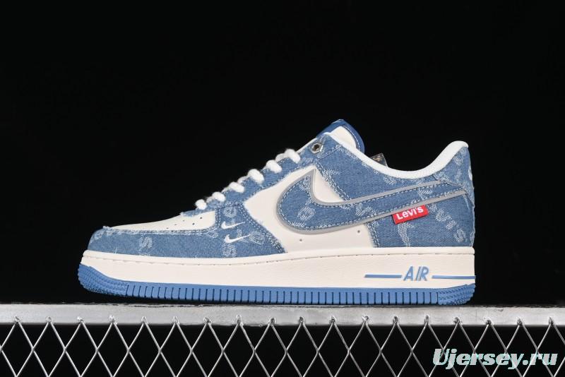 Nike Air Force 1 '07 Low Levi's Denim Collaboration - Light Blue Denim Low-Top Casual Sneakers - SJ6698-003