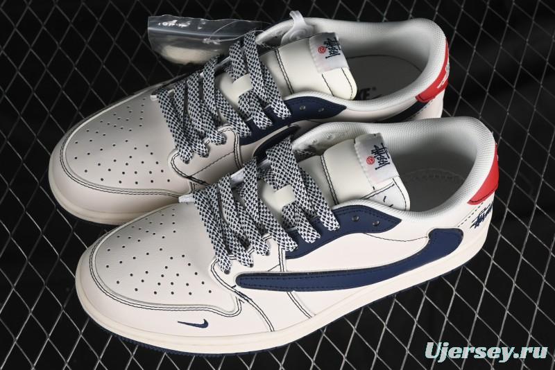 Nike Travis Scott x Fragment Design x Air Jordan 1 Low OG SP AJ1 Retro Sneakers - XZ3398-001