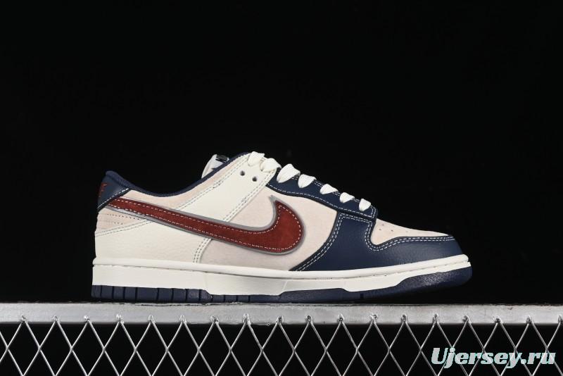 Nike SB Dunk Low The North Face Collaboration - Two-Tone Red Brown Swoosh Anniversary Custom Low-Top Casual Skate Shoes - DJ2024-036