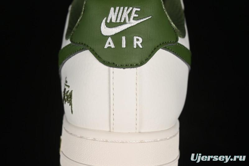 Nike Air Force 1'07 Low Stussy Collaboration - White Mint Green Low-Top Casual Sneakers - XZ3328-003