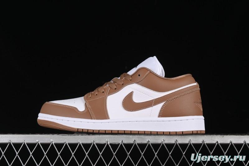 Nike Air Jordan 1 Low AJ1 White Tan Low-Top Casual Sneakers - DC0774-202