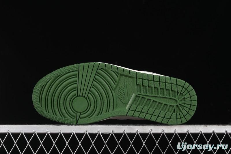 Nike Air Jordan 1 Low OFF-WHITE Collaboration - Retro Basketball Shoes with Beige Green Stitching - CF3688-021