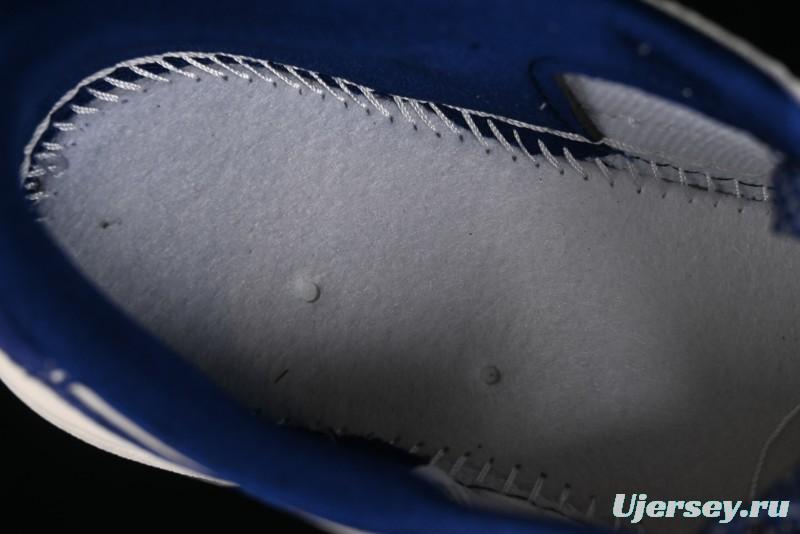 Nike Travis Scott x Fragment Design x Air Jordan 1 Low OG SP AJ1 Supreme Stussy Collaboration - Suede Blue Swoosh Low-Top Casual Sneakers - SJ2068-127