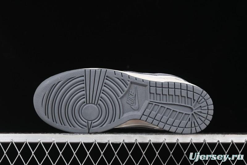 Nike SB Dunk Low Stussy Collaboration - Off White Grey Pig Anniversary Custom Low-Top Casual Skate Shoes - XX2025-888