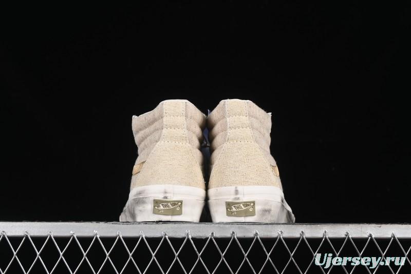 Vans Notre Premium Sk8-Hi High-Top Skate Shoes with Upgraded Suede and Linen Materials - VN000CR0BWQ