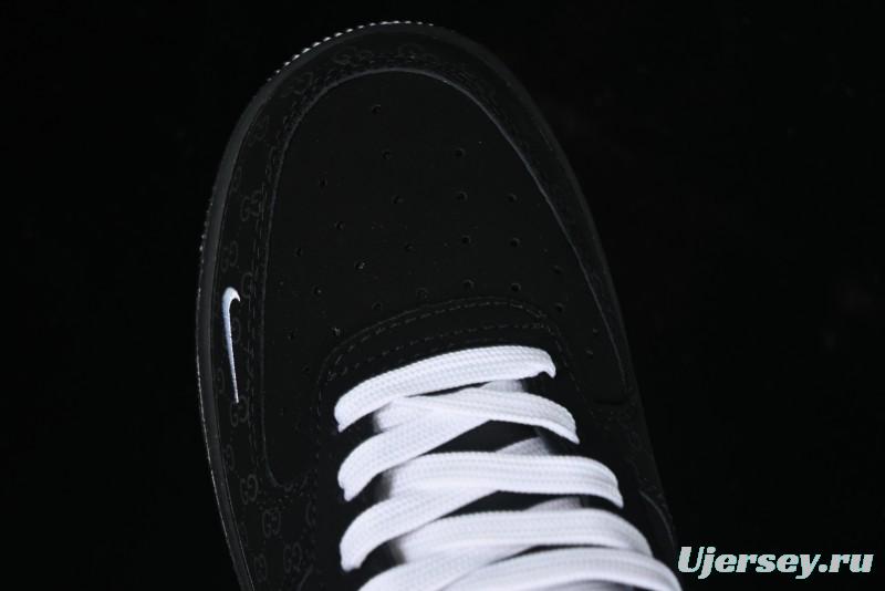 Nike Air Force 1 '07 Low Gucci Bear Collaboration - Midnight Black Low-Top Casual Sneakers - KK1988-007
