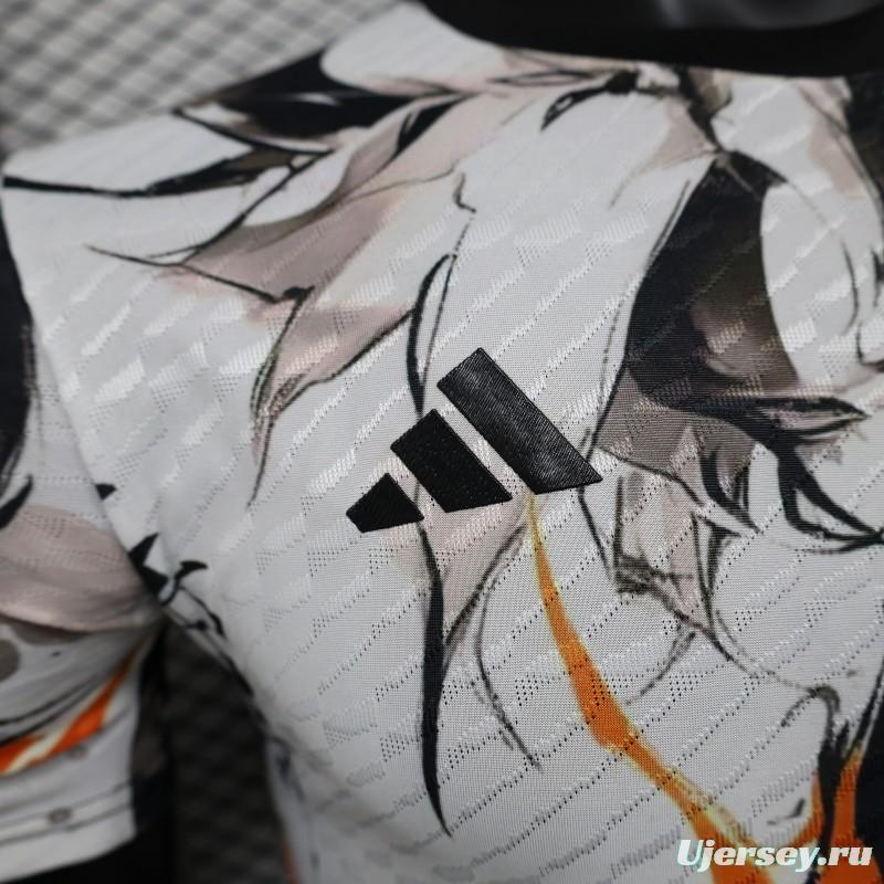 Player Version 2025 Japan White with Abstract Ink Splash Jersey