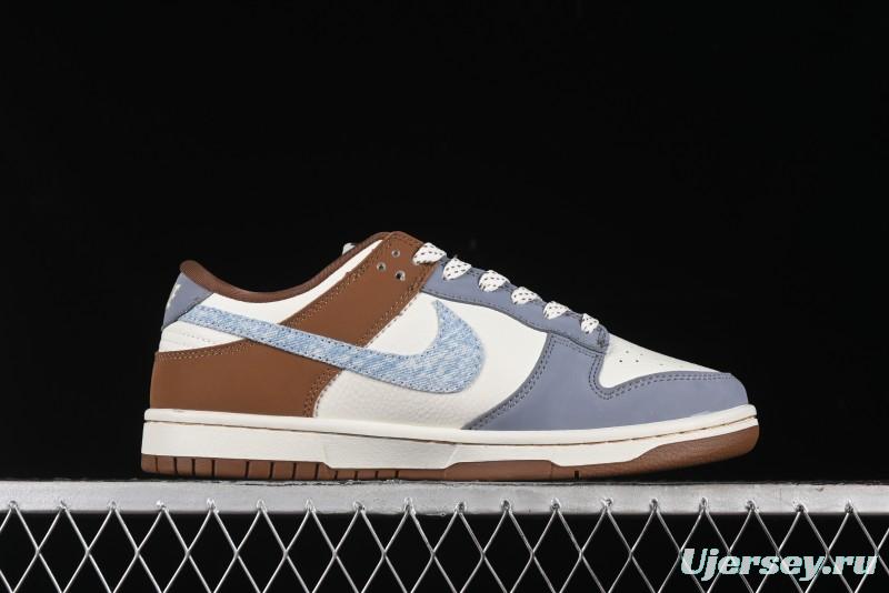 Nike SB Dunk Low Levi's Collaboration - White Grey Brown Anniversary Customized Low-Top Casual Sneakers - JH8310-958