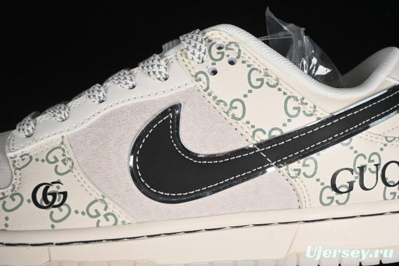 Nike SB Dunk Low Gucci Collaboration - Crystal Green Pattern Anniversary High-End Custom Low-Top Casual Sneakers - XY1688-104
