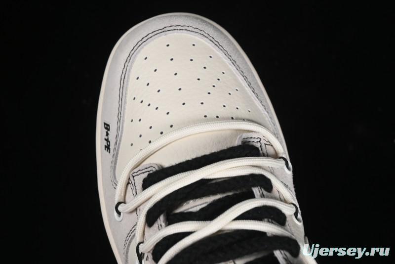 Nike SB Dunk Low BAPE Collaboration - Strap Black Hook Anniversary High-End Custom Low-Top Casual Skate Shoes SJ2068-299