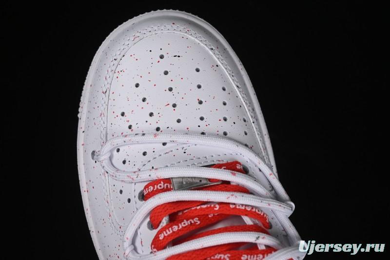 Supreme x Nike Air Force 1 '07 Low Casual Sneakers with Broken Swoosh and Anime-Inspired Spray Paint Design - CU9225-101