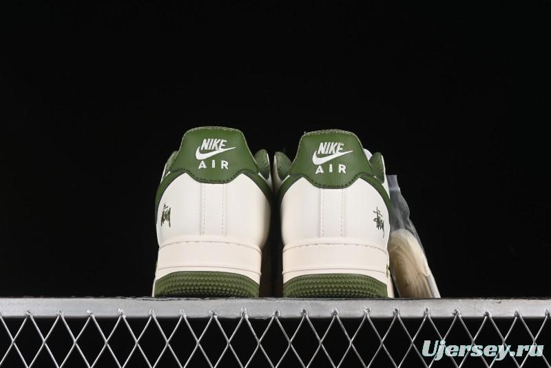 Nike Air Force 1'07 Low Stussy Collaboration - White Mint Green Low-Top Casual Sneakers - XZ3328-003