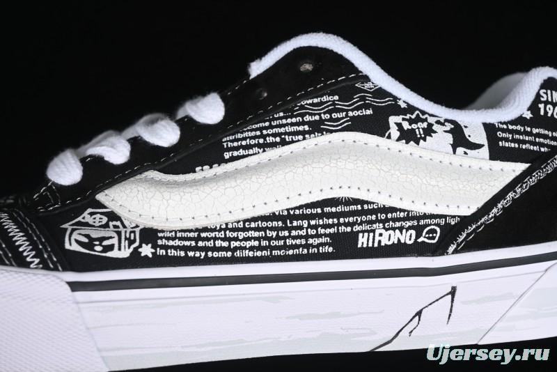 Vans HIRONO x Vans Knu Skool Bubble Mart Xiao Ye Graffiti Low-Top Casual Skate Shoes - VN0009QWFGI
