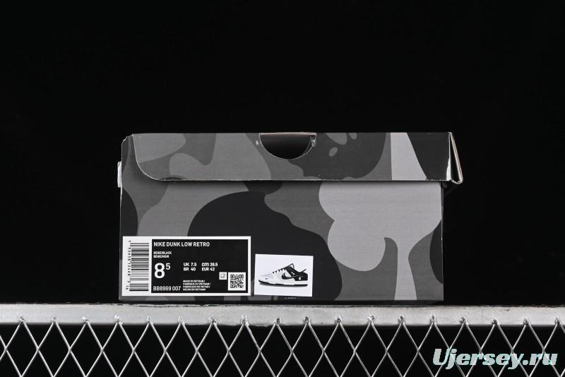 Nike SB Dunk Low BAPE Collaboration Anniversary Edition - White Grey Black Low Top Casual Skate Shoes - BB8969-007