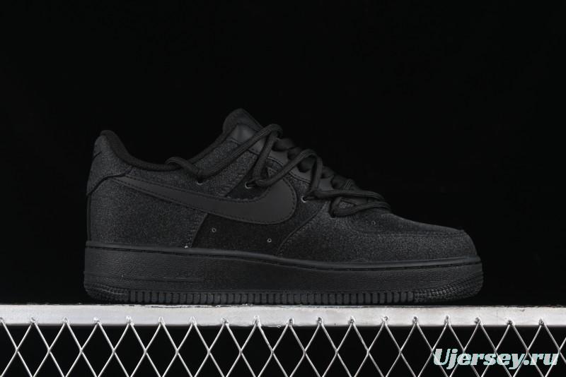 Nike Air Force 1 '07 Low Cleanfit Custom Official Bestseller Black Blue Starry Sky Full Diamond Casual Sneakers - ZH0316-042