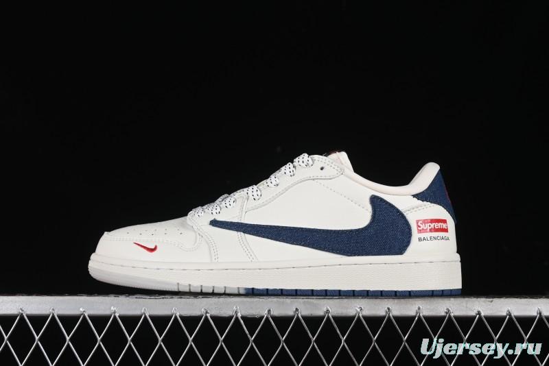 Nike Travis Scott x Fragment Design x Air Jordan 1 Low OG SP AJ1 Supreme Collaboration - JH6088-608