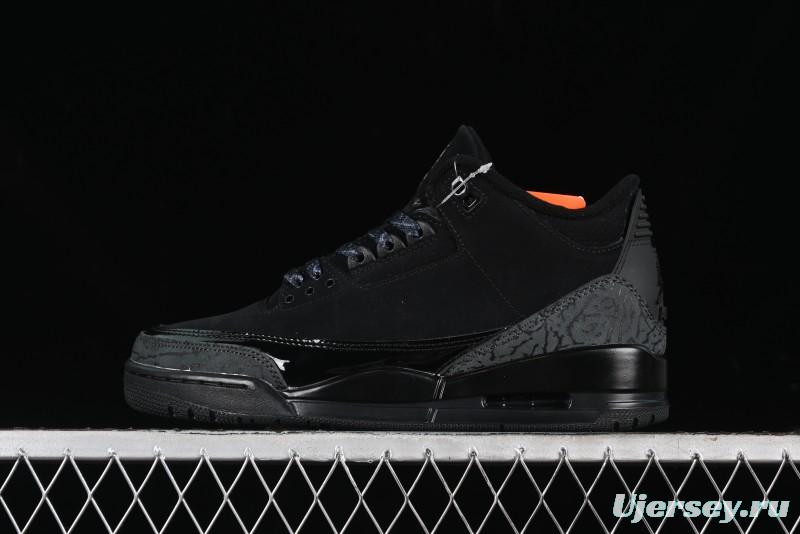 Nike Air Jordan 3 Retro Basketball Shoes in Midnight Black - CT8532-001