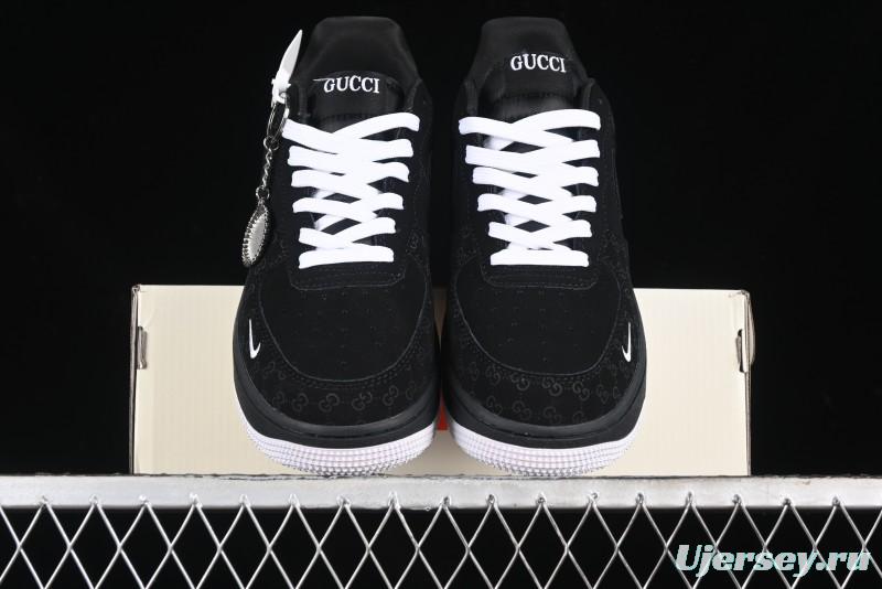 Nike Air Force 1 '07 Low Gucci Bear Collaboration - Midnight Black Low-Top Casual Sneakers - KK1988-007