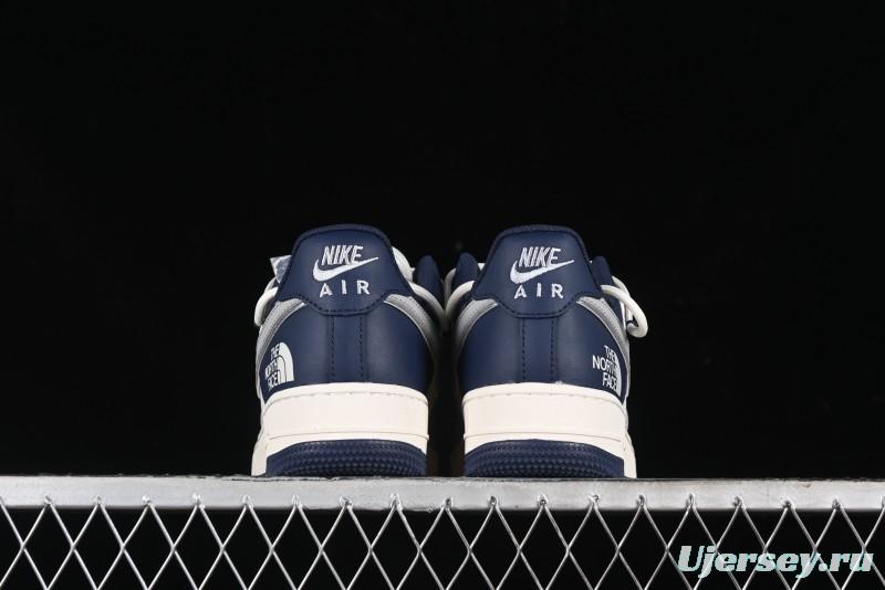 Nike Air Force 1 '07 Low The North Face Collaboration - Grey Blue Drawstring Low-Top Casual Sneakers - SJ1198-700