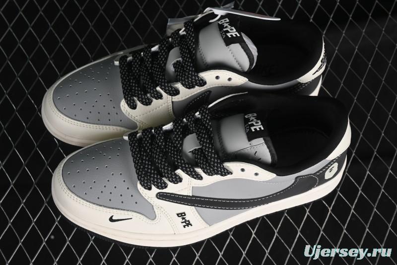 Nike Travis Scott x Fragment Design x Air Jordan 1 Low OG SP AJ1 Bape Collaboration - BB6511-626