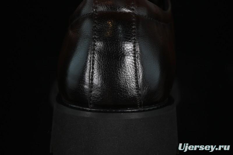 ECCO Block Derby Round Toe Genuine Leather Brogue Dress Shoes - 63667201002