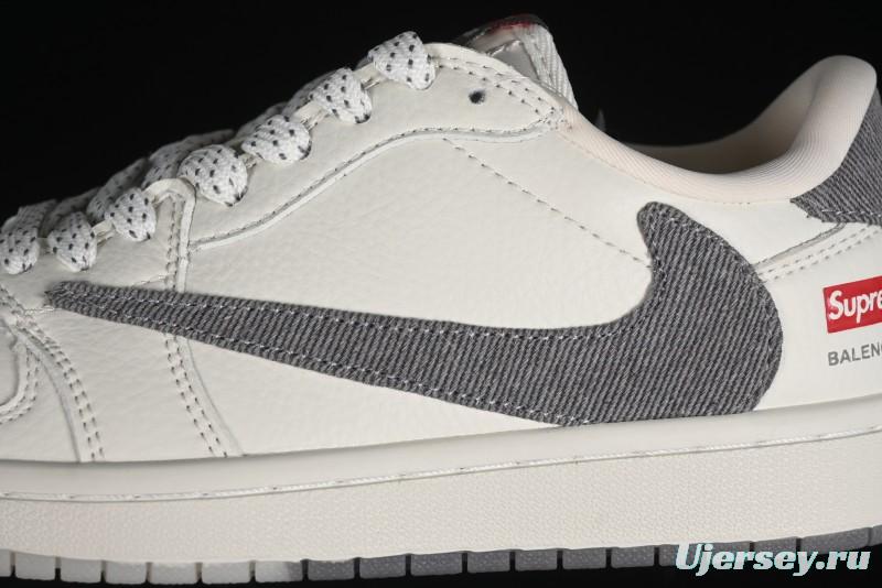 Nike Travis Scott x Fragment Design x Air Jordan 1 Low OG SP AJ1 Supreme Balenciaga Collaboration - JH6088-6